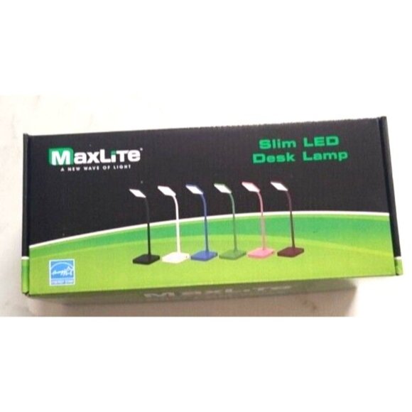 White MaxLite Slim LED Desk Lamp With USB Port Adjustable Neck 4W 120V 225 Lumen - Picture 6 of 6